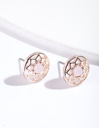 Rose Gold Pink Dream Catcher Stud Earrings - link has visual effect only