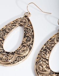 Antique Gold Filigree Teardrop Earrings - link has visual effect only