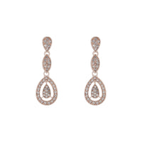 Rose Gold Stone Set Cut Out Earrings - link has visual effect only