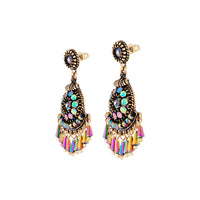 Emerald Mesh Bead Drop Earrings - link has visual effect only