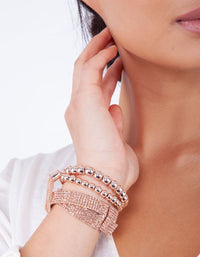 Rose Gold Diamante Crossover Cuff - link has visual effect only