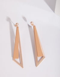 Geometric Rose Gold Rubber Drop Earrings - link has visual effect only