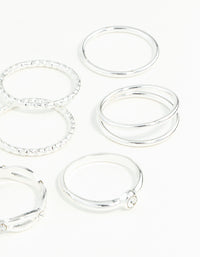 Silver Diamond Cut Twist Ring 8-Pack - link has visual effect only