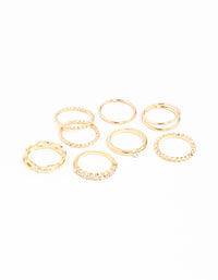 Gold Diamond Cut Twist Ring 8-Pack - link has visual effect only