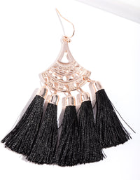 Rose Gold 5 Tassel Fan Drop Earrings - link has visual effect only