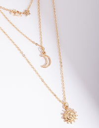 Gold Delicate Celestial Layered Necklace - link has visual effect only