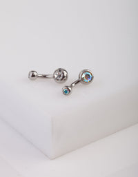 Titanium Iridescent Belly Bar Pack - link has visual effect only