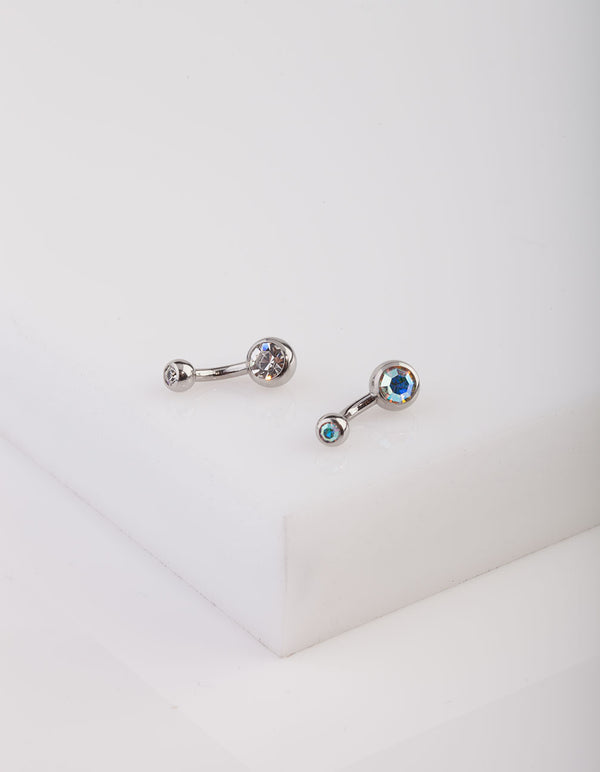 Titanium Iridescent Belly Bar Pack