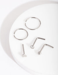 Surgical Steel Fine Cross Nose Piercing 6-Pack - link has visual effect only