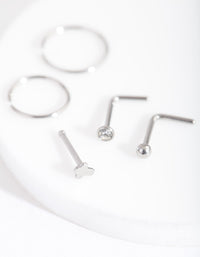 Surgical Steel Fine Cross Nose Piercing 6-Pack - link has visual effect only