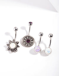 Surgical Steel Belly Bar 4-Pack - link has visual effect only