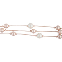 Rose Gold Pearl Bead Station Bracelet - link has visual effect only