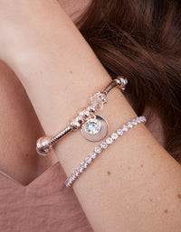 Rose Gold Cubic Zirconia Tennis Bracelet - link has visual effect only