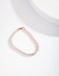 Rose Gold Cubic Zirconia Tennis Bracelet - link has visual effect only