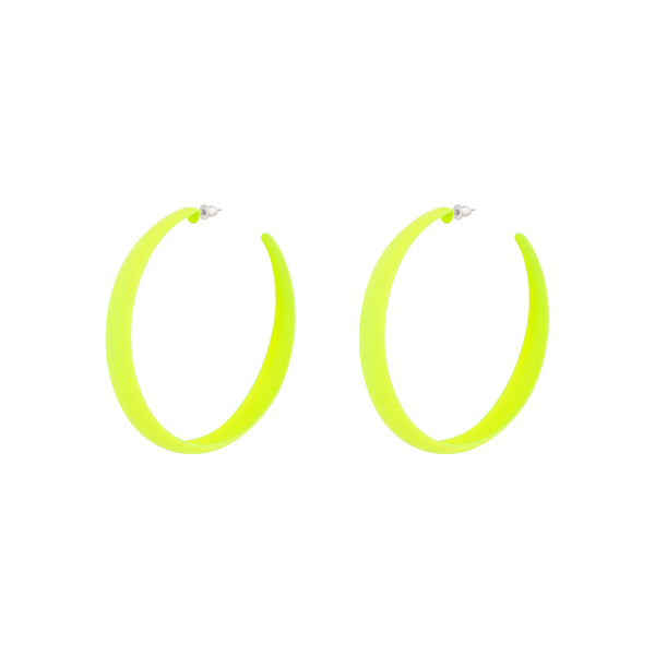 Neon Yellow 3/4 Hoop Earrings