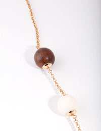 Wooden & Textured Wrap Bead Necklace - link has visual effect only