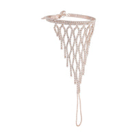 Rose Gold Lattice Cup Chain Hand Chain - link has visual effect only