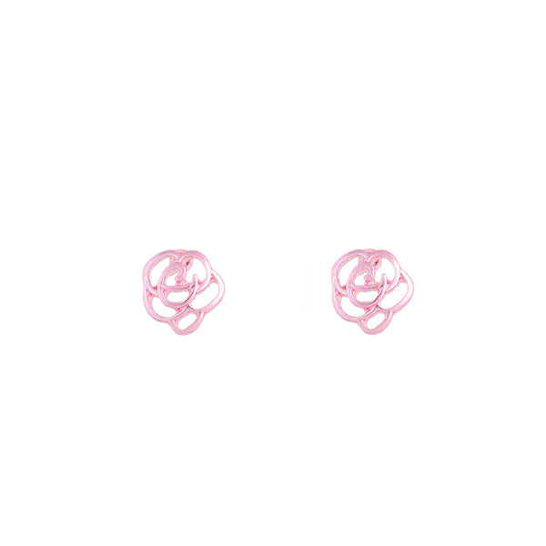 Pink Floral Cut-Out Stud Earrings