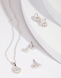 Diamond Simulant Necklace & Earring Set - link has visual effect only