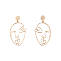 Gold Artist Inspired Face Drop Earrings - link has visual effect only