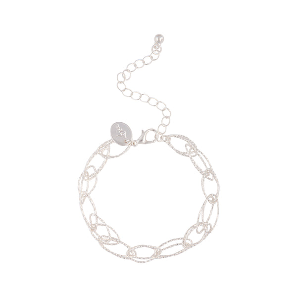 Silver Diamond Cut Link Bracelet