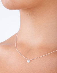 Sterling Silver Mini Cubic Zirconia Necklace - link has visual effect only