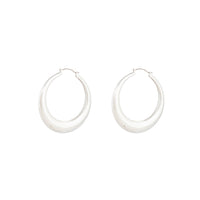 Silver 7cm Curved Hoop Earrings - link has visual effect only