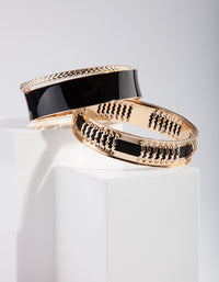 Black Gold Enamel Bangle Pack - link has visual effect only