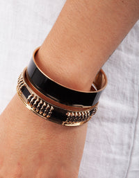 Black Gold Enamel Bangle Pack - link has visual effect only