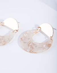 Gold Neutral Crescent Acrylic Earrings - link has visual effect only