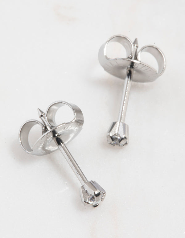 Surgical Steel Cubic Zirconia Piercing Stud 2mm