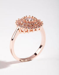 Gold Round Surround Cubic Zirconia Ring - link has visual effect only