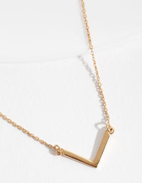 Gold Plated Sterling Silver V Pendant Necklace - link has visual effect only