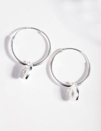 Sterling Silver Starburst Heart Hoop Earrings - link has visual effect only