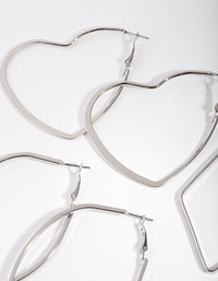 Silver Heart & Diamante Pack Hoop Earring - link has visual effect only