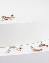 Rose Gold Mini Multi Stud Earring Pack - link has visual effect only