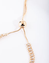 Gold Diamante Toggle Tennis Bracelet - link has visual effect only