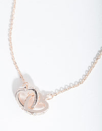 Rose Gold Double Heart Necklace - link has visual effect only