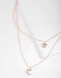 Rose Gold Starry Night Charm Necklace - link has visual effect only