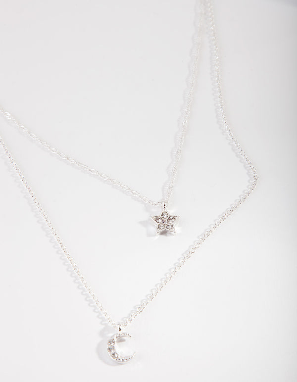 Silver Starry Night Layered Necklace