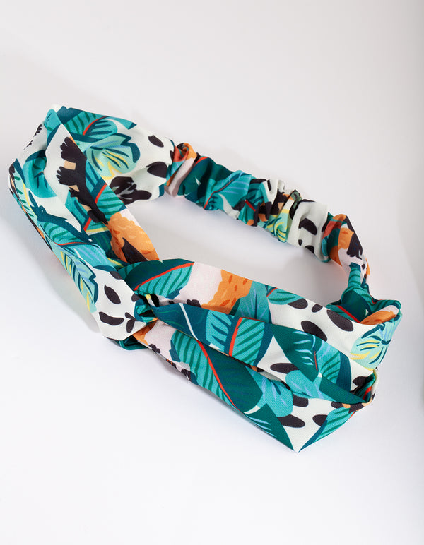 Green Tropical Fabric Headband