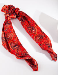 Red Paisley Long Scarf Scrunchie - link has visual effect only