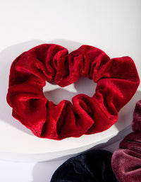 Red Pink Velvet Scrunchie Pack - link has visual effect only