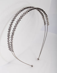 Crystal Gunmetal Double Banded Headband - link has visual effect only