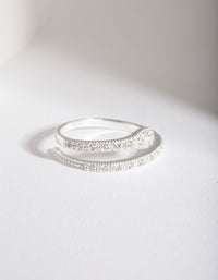 Sterling Silver Diamante Snake Ring - link has visual effect only