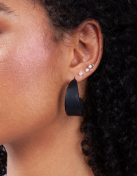 Matte Black 3/4 Hoop Earrings - link has visual effect only