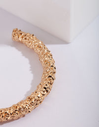 Gold Textured Molten Hoop Earrings - link has visual effect only