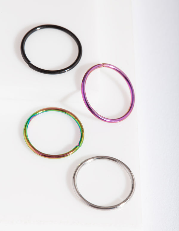 Mixed Metal Nose Ring 4-Pack