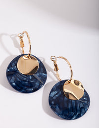 Blue Wavy Acrylic Hoop Earrings - link has visual effect only