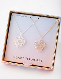 Mixed Metal Wire Heart Necklace Gift Box - link has visual effect only